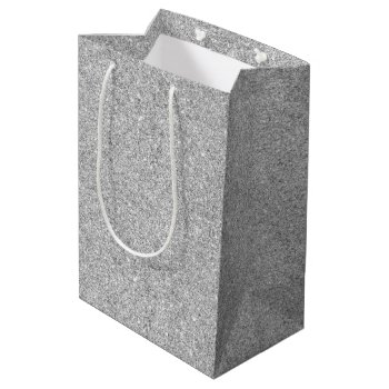 Elegant Silver Glitter Medium Gift Bag by allpattern at Zazzle