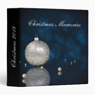Elegant Silver Glitter Ornament - Christmas Binder