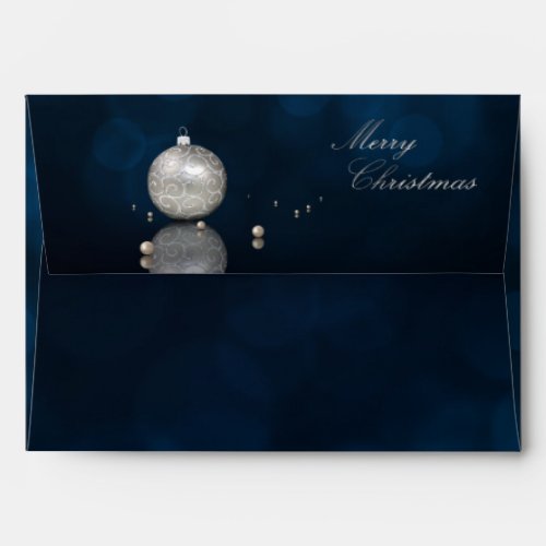 Elegant Silver Glitter Ornament _ Envelope A7