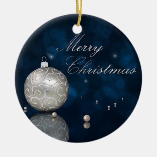 Elegant Silver Glitter Ornament _ Ornament