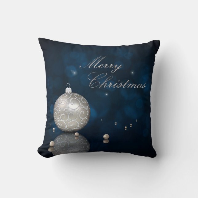 Elegant Silver Glitter Ornament - Pillow (Front)