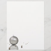 Elegant Silver Glitter Ornament - Xmas Letterhead (Front)