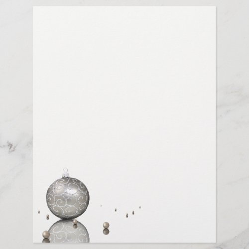 Elegant Silver Glitter Ornament _ Xmas Letterhead