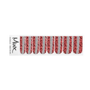 Elegant Silver Glitter Pink Leopard Print Classy Minx Nail Art
