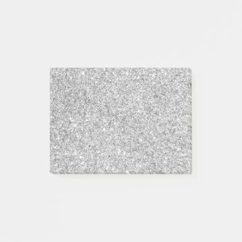 Elegant Silver Glitter Post-it Notes by allpattern at Zazzle