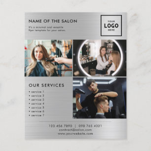 Elegant Silver Glitter Salon Flyer