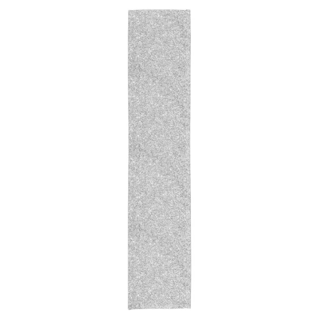 Elegant Silver Glitter Short Table Runner (Front)