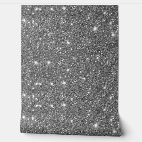Elegant Silver Glitter Sparkle Pattern Wallpaper