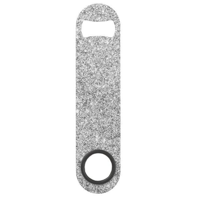 Elegant Silver Glitter Speed Bottle Opener (Front)