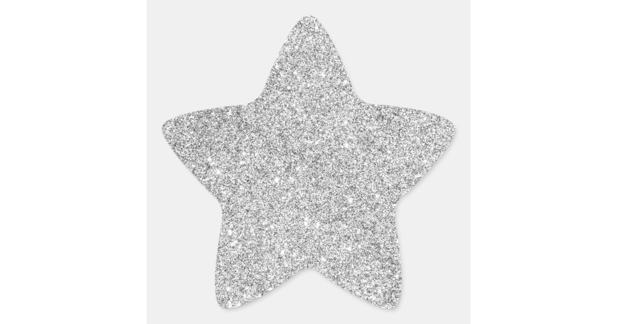 Elegant Silver Glitter Star Sticker | Zazzle.com