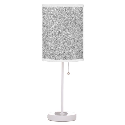 Elegant Silver Glitter Table Lamp (Left)