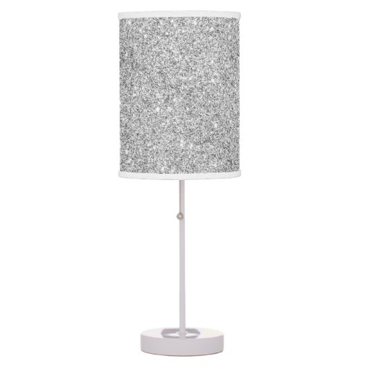 Elegant Silver Glitter Table Lamp (Front)