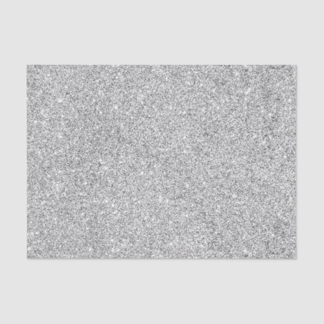 Elegant Silver Glitter Tissue Paper (Front)
