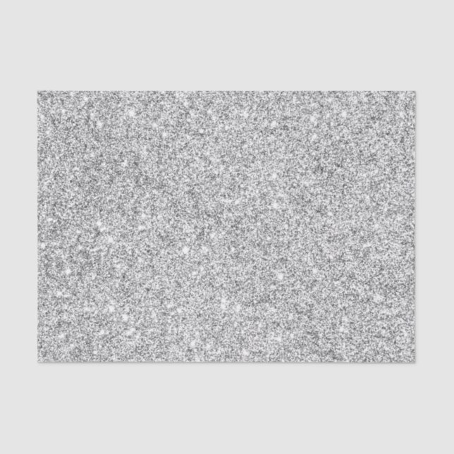 Elegant Silver Glitter Tissue Paper (Front)