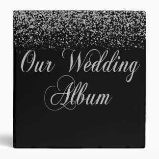 Elegant Silver Glitter Wedding Photo Album Binder