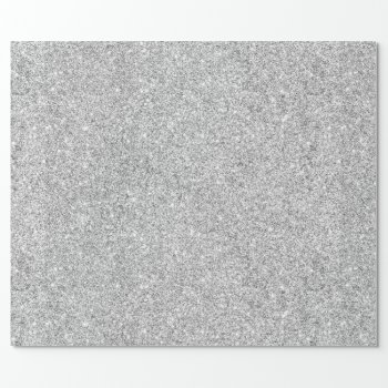 Elegant Silver Glitter Wrapping Paper by allpattern at Zazzle