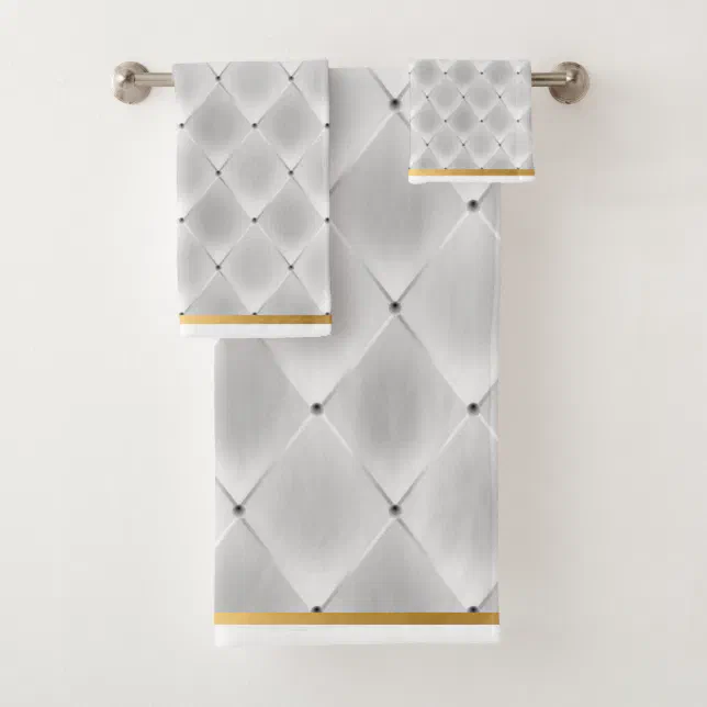 ELEGANT SILVER GOLD BATHROOM TOWEL SET Zazzle