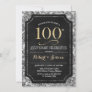 Elegant Silver Gold Black 100th Anniversary Invitation