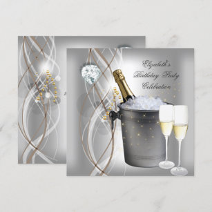 Personalized Silver Gold Champagne Birthday Gifts On Zazzle