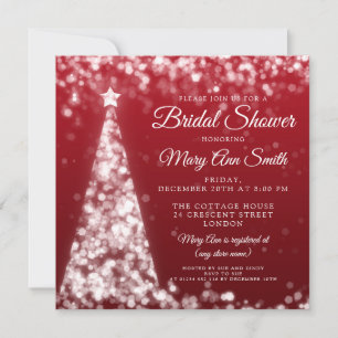 Elegant Silver & Gold Christmas Bridal Shower Invitation