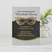 Elegant Silver Gold Glitter Masquerade Party Fancy Invitation | Zazzle