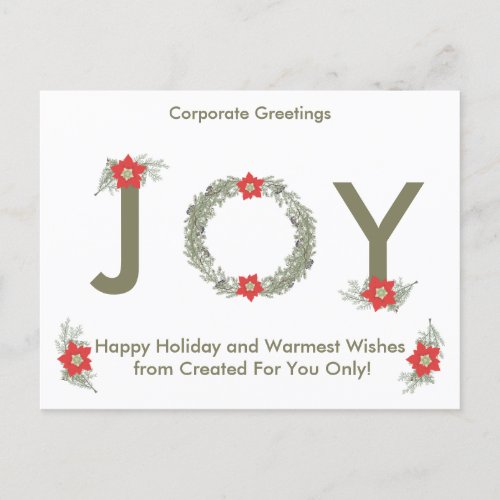Elegant SilverGold Happy Holiday Corporate Card