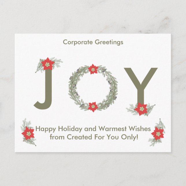 Elegant Silver/Gold Happy Holiday Corporate Card (Front)
