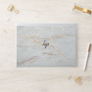 Elegant Silver Gold Texture Marble HP Laptop Skin