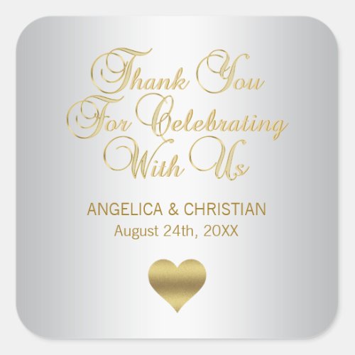 Elegant Silver  Gold Thank you Wedding Seals