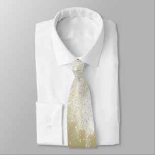Elegant Silver Gold Wedding Grooms Groomsmen Neck Tie