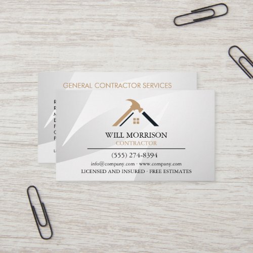 Elegant Silver & Golden Home Repair Real Estate Business Card