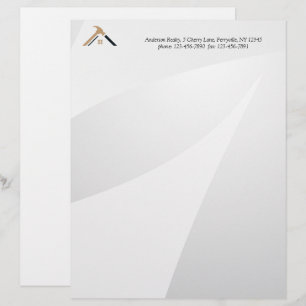 Elegant Silver & Golden Home Repair Real Estate Letterhead