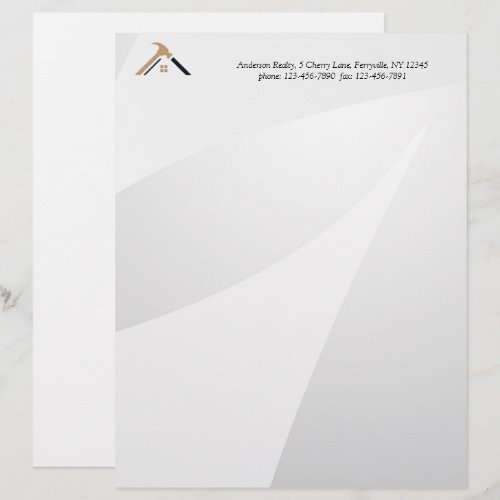 Elegant Silver & Golden Home Repair Real Estate Letterhead