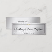 Elegant Silver Graduation Diploma Name Card Insert (Front/Back)
