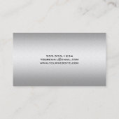 Elegant Silver Graduation Name Card (Back)