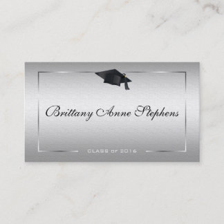 Elegant Silver Graduation Name Card