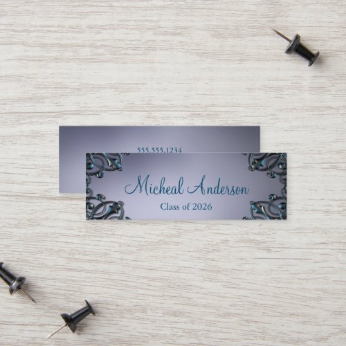 Elegant Silver Graduation Name Card
