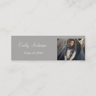 Elegant Silver Graduation Name Card