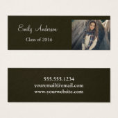 Elegant Silver Graduation Name Card (Front & Back)