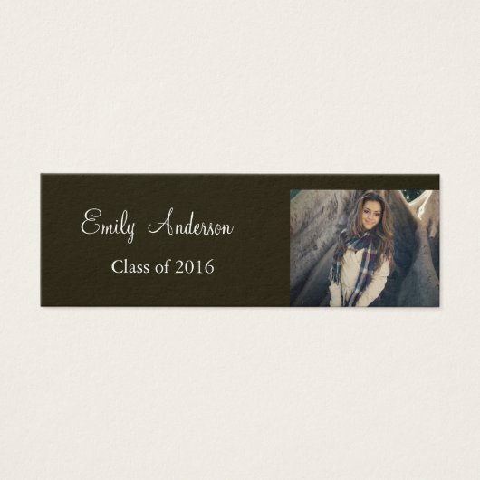 Elegant Silver Graduation Name Card (Front)