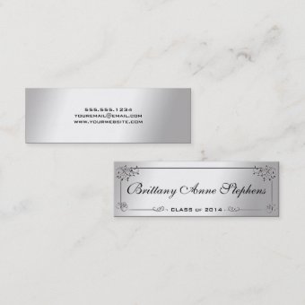 Elegant Silver Graduation Name Card Insert | Zazzle