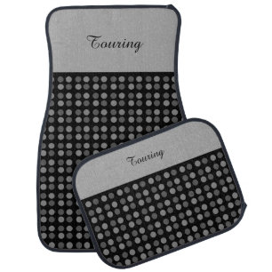 Elegant Silver Gray and Black Car Floor Mat