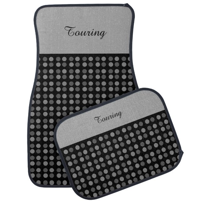 Elegant Silver Gray and Black Car Floor Mat (Set)