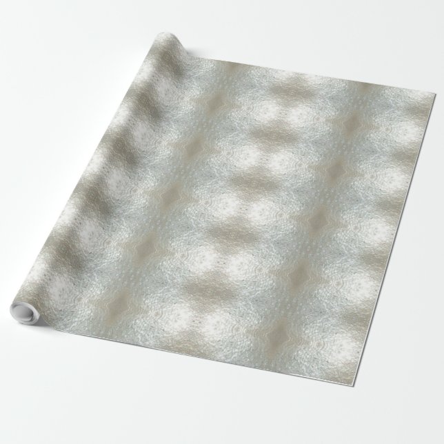 Elegant Silver Gray Festive Chic Pattern Wrapping Paper (Unrolled)