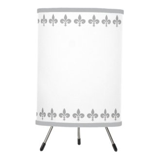 Elegant Silver Gray Fleur de Lis Flowers on White