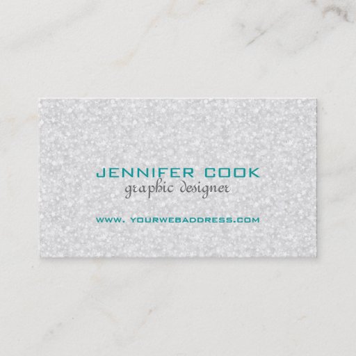 Customizable Elegant Silver Gray Glitter &amp; Sparkles 2 Business Card