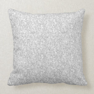 Elegant Silver Gray Glitter & Sparkles Texture 2 Throw Pillow