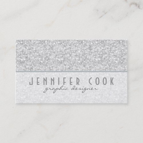 Elegant Silver Gray Glitter Texture Business Cards