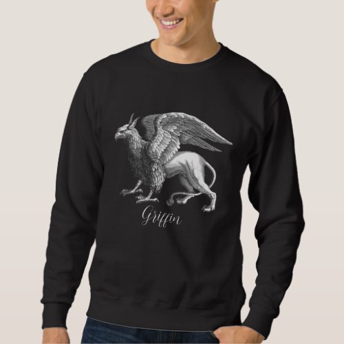 Elegant Silver Gray  Grey Griffin Legendary Beast Sweatshirt