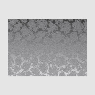 Elegant Silver Gray Metallic Succulent Pattern Tissue Paper